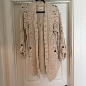 Anthropologie Cream Open-Knit Cardigan 🤍